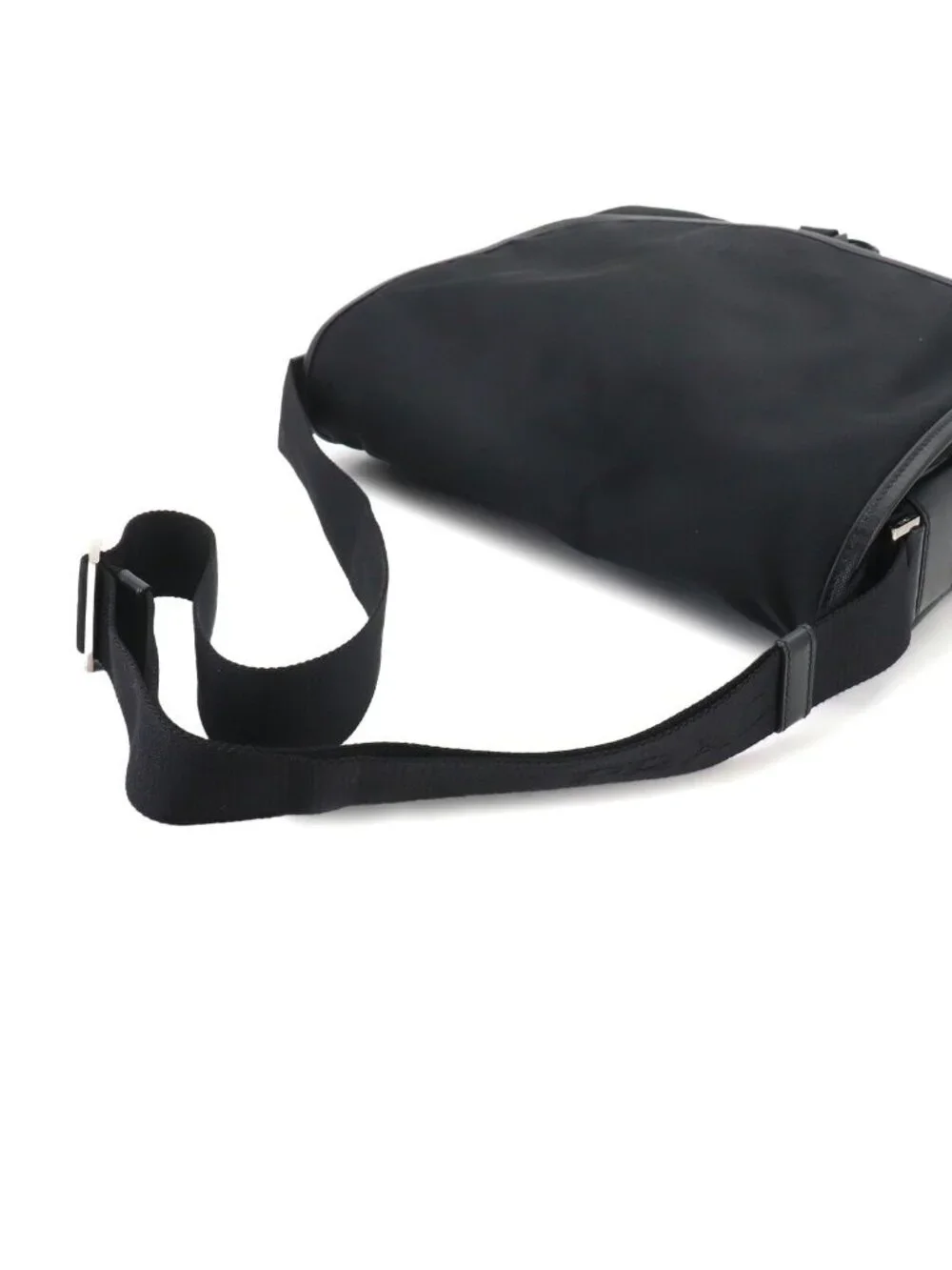 Prada Messenger Shoulder Bag Nylon Saffiano Leather Nero Black